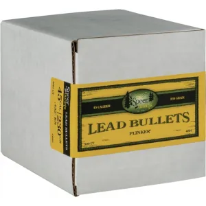 Speer Bullets 4691 Handgun Plinking 45 Caliber .452 230 GR Lead Round Nose 500 Box