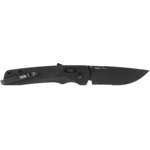 S.O.G SOG-11-18-01 Flash AT 3.45\" Folding Plain Black TiNi Cryo D2 Steel Blade/ Blackout GRN Handle Includes Pocket Clip