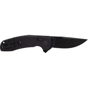 S.O.G SOG-12-38-01 SOG-TAC XR 3.39\" Folding Clip Point Plain Black TiNi Cryo D2 Steel Blade/Blackout G10 Handle Includes Pocket Clip