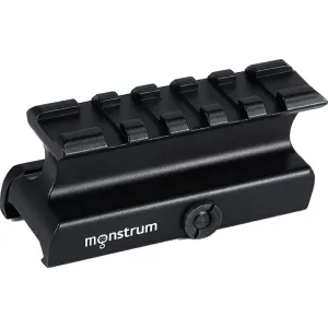 Warne 6102M Red Dot Riser Picatinny For MSR Picatinny Rail Mount .805\"/.985\" Mount Height Black Anodized Aluminum