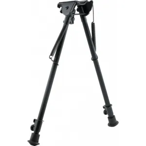 Harris Bipods H1A2 Non-Swivel H Swivel Stud, 13.50-23\" Black Steel/Aluminum, Rubber Feet