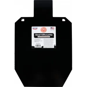 Birchwood Casey 47635 World of Targets AR500 Pistol/Rifle Black Steel Silhouette 0.38\" Thick Hanging