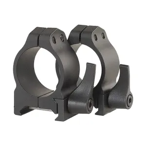 Warne 202LM Maxima Vertical Ring Set Quick Detach For Rifle Maxima/Weaver/Picatinny High 1\" Tube Matte Black Steel