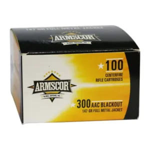 Armscor 50446 Precision 300 Blackout 147 gr Full Metal Jacket (FMJ) - 100rd Box