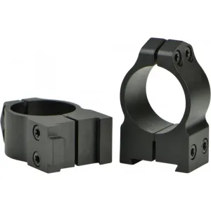 Warne 1B1M Maxima Grooved Receiver Ring Set Fixed For Rifle CZ 527 Dovetail Medium 1\" Tube Matte Black Steel