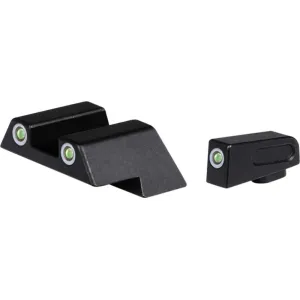 ATI ATINSGLOLF Tritium Night Sights 3-Dot Green with White Outline For Glock Gen 1-5 Except MOS Models and ATI FXH-45 Moxie