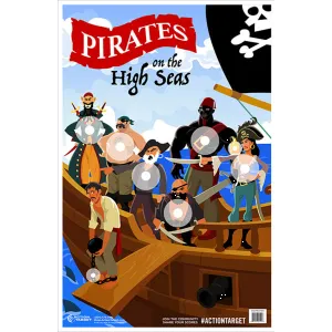 Action Target GSPIRATES100 Entertainment Pirates/Sailor Paper Hanging 23\" x 35\" Multi-Color 100 Per Box