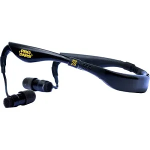 Pro Ears PEEBBLK Stealth 28 28 dB Behind The Head Black Ear Buds with Black Band & Gold Logo for Adults 1 Pair