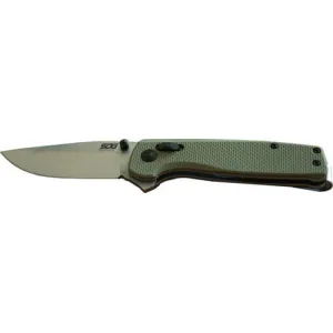 S.O.G SOG-TM1022-C Terminus XR 2.95\" Folding Plain Clip Point Stone Washed D2 Steel Blade/Olive Drab Textured G10 Handle