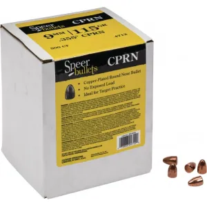 Speer Bullets 4712 Handgun Plinking 9mm .355 115 GR Round Nose 500 Box