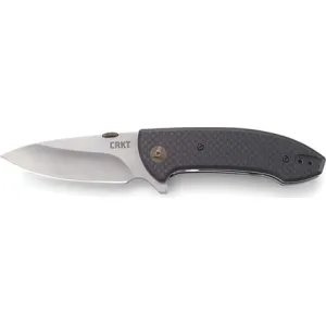 CRKT 4620 Avant 3.18\" Folding Spear Point Plain Satin 8Cr14MoV SS Blade/ Black Carbon Fiber/G10 Handle Includes Pocket Clip