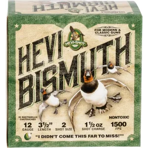 HEVI-Shot HS14502 Hevi-Bismuth Waterfowl 12 Gauge 3.50\" 1 1/2 oz 2 Shot - 25sh Box