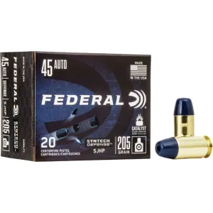 Federal S45SJT2 Syntech Defense 45 ACP 205 gr Segmented Jacketed Hollow Point (SJHP) - 50rd Box