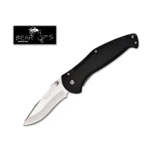 Bear & Son A-100-ALBK-S 4 Bear Swipe Black Aircraft Aluminum Handle with Satin Finish Blade
