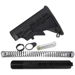 Mil-Spec 6 Position Stock Set, Buffer Tube, Spring, Buffer,Plate Nut .223 Carbine Rifle Kit - ST003M+ST007M
