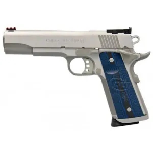 Colt Gold Cup 1911 45 ACP Pistol, 5\" 8rd Blue G10 Grip Stainless Steel - O5070XE