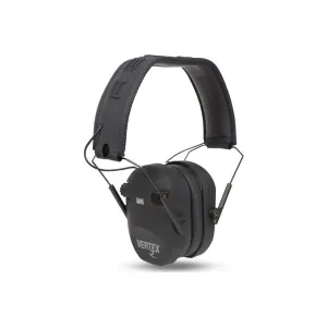 Radians VX0110CS Vertex Slim Electronic Muff 85 dB Over the Head Black Ear Cups with Black Headband for Adult 1 Pair