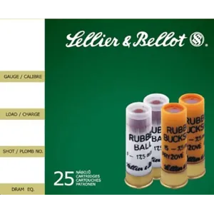 Sellier & Bellot SB12RSA Special Rubber Ball 12GA 2.75\" 2-11/16oz 15 Rubber Pellets Shot - 25sh Box