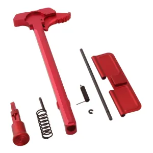 AR-15 Extended Latch Charging Handle Forward Assist and Ejection Cover Door - Anodized Red - ARCHDC-R