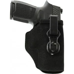Galco TUC224B Tuck-N-Go 2.0 IWB Black Leather UniClip/Stealth Clip Fits Glock 31/17 Gen1-5/22 Gen2-5 Ambidextrous