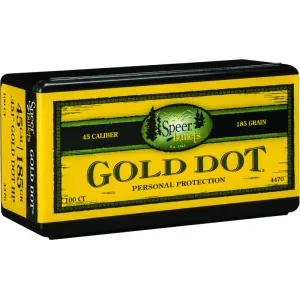 Speer 4470 Handgun 45 Caliber .451 185 GR Gold Dot Hollow Point 100 Box