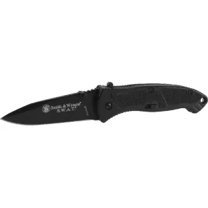 Smith & Wesson Knives Swatmb Swat Magic Medium Folder 3.2\" 4034 Stainless Steel Black Drop Point Black Aluminum Handle