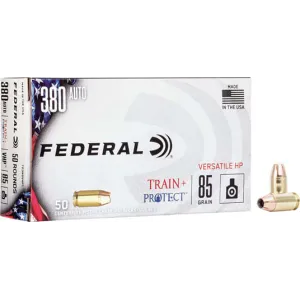 Federal TP380VHP1 Train + Protect 380 ACP 85 gr Jacketed Hollow Point (JHP) - 50rd Box