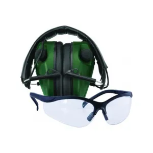 Caldwell Shooting 487309 E-Max Lo Pro Elec Muff w/Shooting Glasses