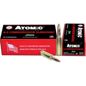 Atomic 00476 Rifle Subsonic 6.5 Creedmoor 130 gr Sierra MatchKing Hollow Point Boat-Tail - 20rd Box
