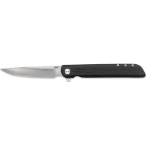 CRKT 3810 LCK + Large 3.62\" Folding Drop Point Plain Satin 8Cr13MoV SS Blade/ Black GRN Handle Includes Pocket Clip