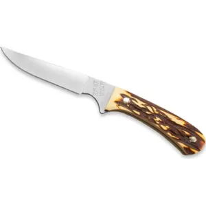 Bear & Son 751 6 1/2 Stag Delrin Bird & Trout Knife with Leather Sheath