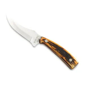 Bear & Son 753 7 1/4 Stag Delrin Upswept Skinner with Leather Sheath