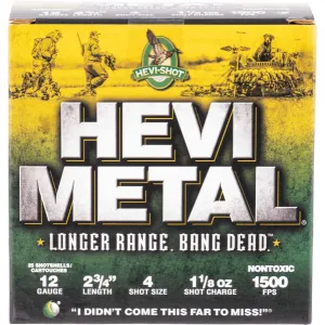 HEVI-Metal HS38704 Hevi-Metal Longer Range 12 Gauge 2.75\" 1 1/8 oz 4 Shot - 25sh Box