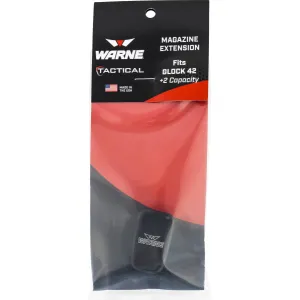 Warne MEG422BLK Magazine Extension made of 6061-T6 Aluminum with Hardcoat Anodized Black Finish for Glock 42 Magazines (Adds 2rds)