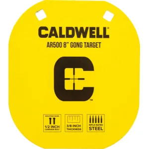 Caldwell 1116703 Gong 8\" Yellow AR500 Steel 0.38\" Thick Hanging