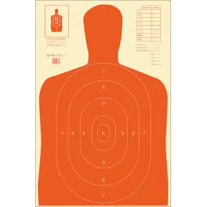 Action Target B-27E Qualification Target Orange Paper 23\"x35\" 100-Pack B27ERED100