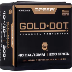 Speer 400200DGB Gold Dot 10mm .400 220 gr Hollow Point (HP) 100 Per Box