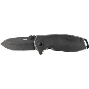 CRKT 2493 Squid Assisted 2.37\" Folding Drop Point Plain Black Stonewash 8Cr14MoV SS Blade Black Stonewashed 2Cr13 SS Handle