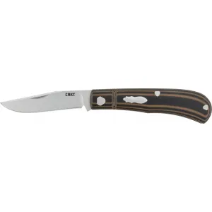 CRKT 7100 Venandi 3.14\" Folding Clip Point Plain Bead Blast 8Cr13Mov SS Blade G10 Black/Brown Handle