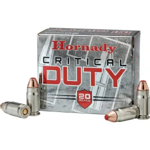 Hornady 90216 Critical Duty 9mm Luger +P 124 GR FlexLock - 20rd Box