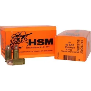 Hunting Shack 4512R Training 45 ACP 230 gr Plated Lead Round Nose - 50rd Box
