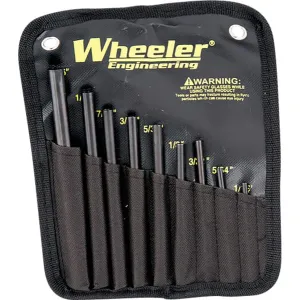 Wheeler 710910 Roll Pin Punch Set Starter Set Black/Yellow Steel Knurled Handle 9 Pieces