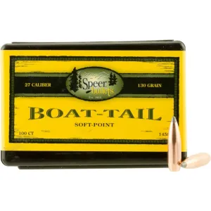Speer Bullets 1458 Rifle Hunting 270 Caliber .277 130 GR Spitzer Boat Tail Soft Point 100 Box