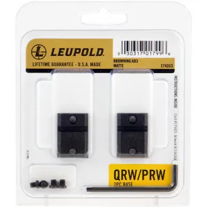 Leupold 174313 QRW 2-Piece Base For Browning AB3 Weaver Style Black Matte Finish