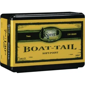 Speer Bullets 1624 Rifle Hunting 7mm .284 130 GR Spitzer Boat Tail Soft Point 100 Box