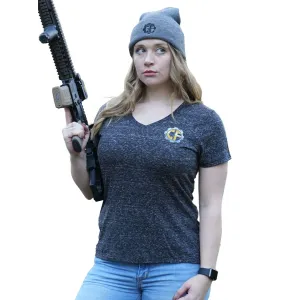 Classic Firearms Women\'s V-Neck T-Shirt - Heather