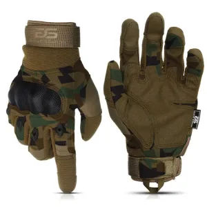 Glove Station Combat Hard Knuckle Full Finger Tactical Gloves - Camo - Large - GS-258-CFT-L