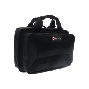 GPS Bags PC15 Pistol Case Black 600D Polyester with Mag Storage, Lockable Zippers & Cushioned Compartment Holds 1 Handgun