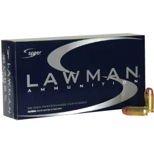 Speer Ammo 53608 Lawman 380 ACP 95 GR Total Metal Jacket - 50rd Box
