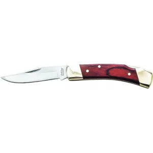 Schrade Uncle Henry Smokey Lockback Folding Knife 2-7/8\" Clip Point Blade Wood with Leather Sheath
